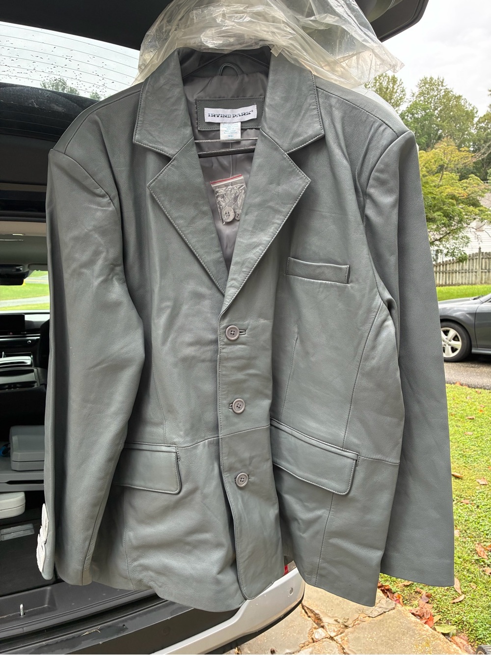 Irvine Park Leather Blazer Jacket Size 50